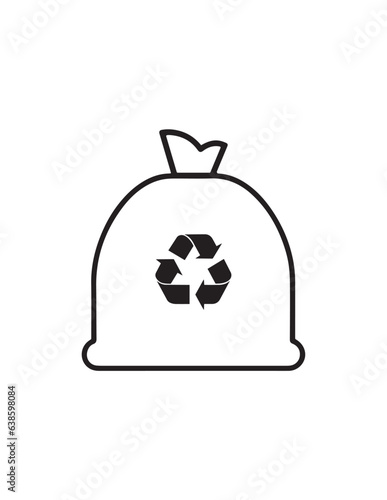 Trash bag recycle icon.