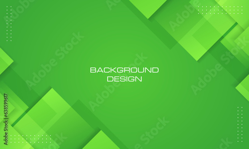 Modern green geometric background with overlapping square for business presentations, banner, certificate, brochure and poster. vector illustration