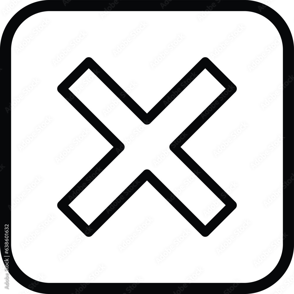 Delete icon square in trendy style . Close icon button vector