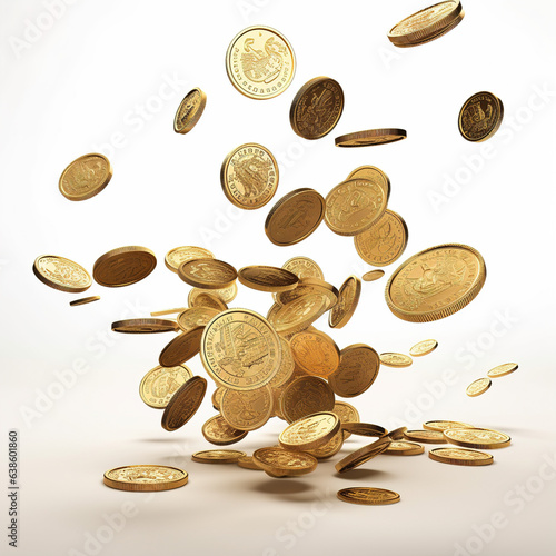 coins on a black