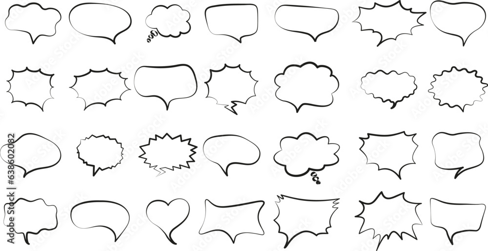 Fototapeta premium Speech bubbles set on white background. Vector illustration