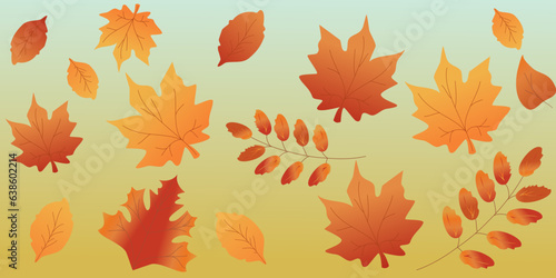 Vector autumn leaves pattern