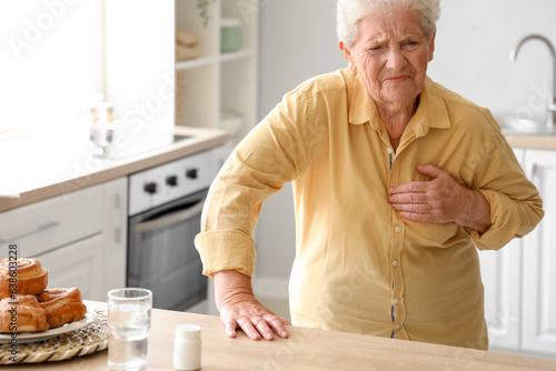 Senior woman having heart a...