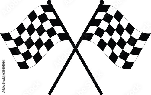 Racing flag icon vector . Checkered flag icon . Finishing Flags