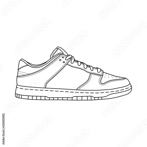 Low-top basketball shoe illustration, isolated on white