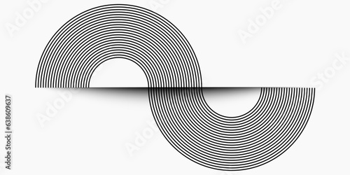 Circular spiral sound wave rhythm from lines