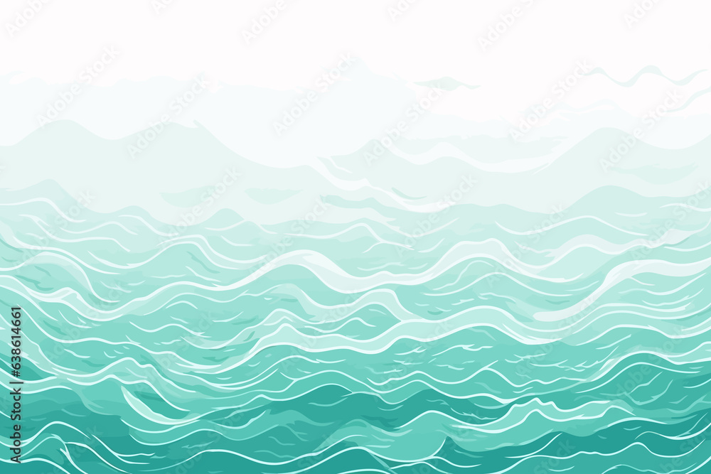 top view aerial shot of ocean vector flat isolated illustration