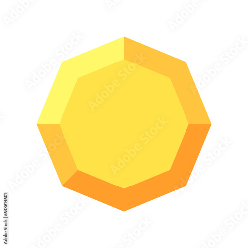 Illustration of a octagon in minimalistic style. Minimalistic polygon type in minimalistic volumetric style