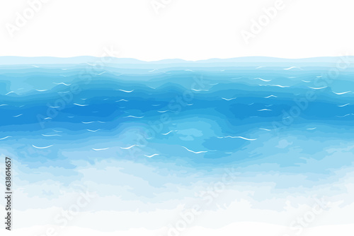 top view aerial shot of ocean vector flat isolated illustration