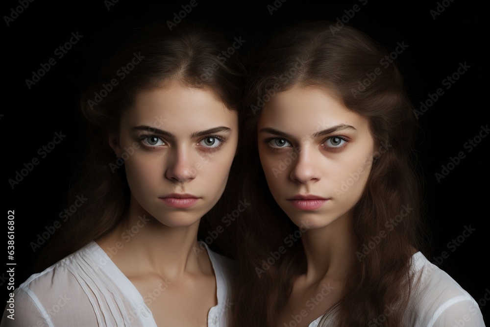Identical female twins.