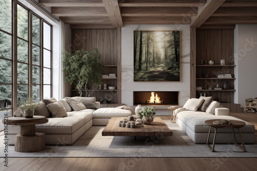 rustic living room design inspiration Generative AI