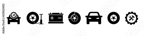 Car Service - Vector Icon Collection. Auto Repair Station Icons.