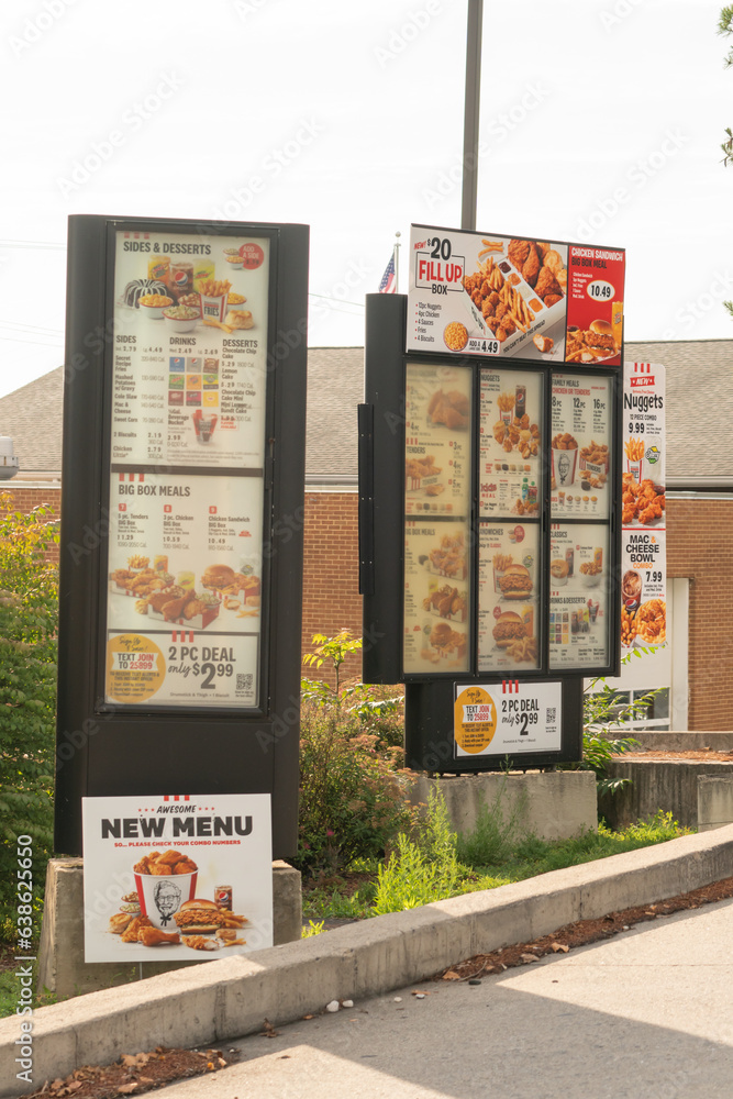 Waynesboro, VA US July 2, 2023 Wide view of multiple Kentucky Fried