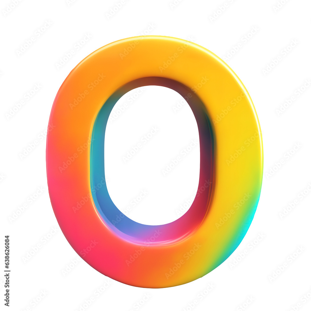 The letter O in rainbow colors The letter O in rainbow colors