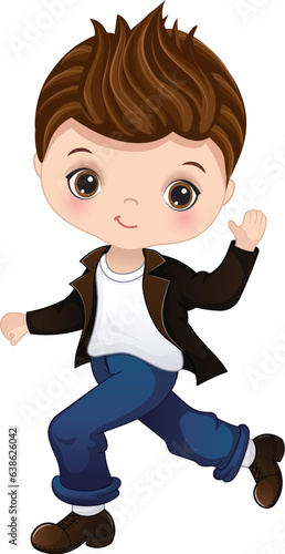 Vector Cartoon Sock Hop Fifties Dancing Boy