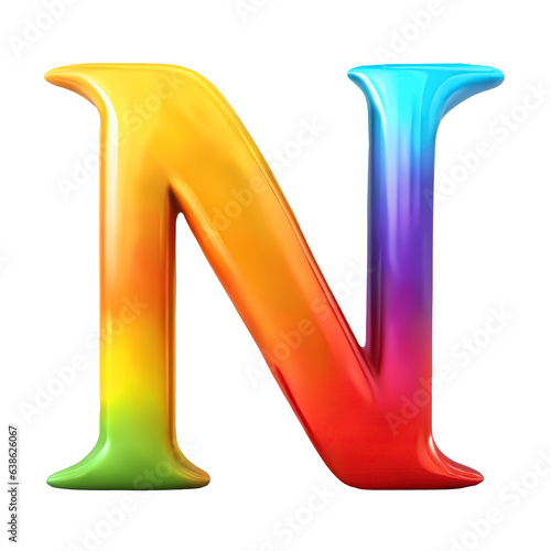 The letter N in rainbow colors