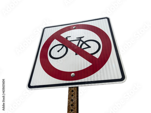 No bicycle sign isolated wi...