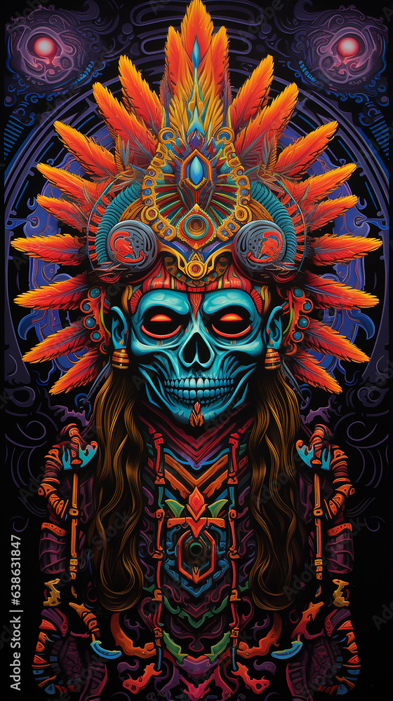 Fototapeta premium indiano, tapeçaria fluorescente