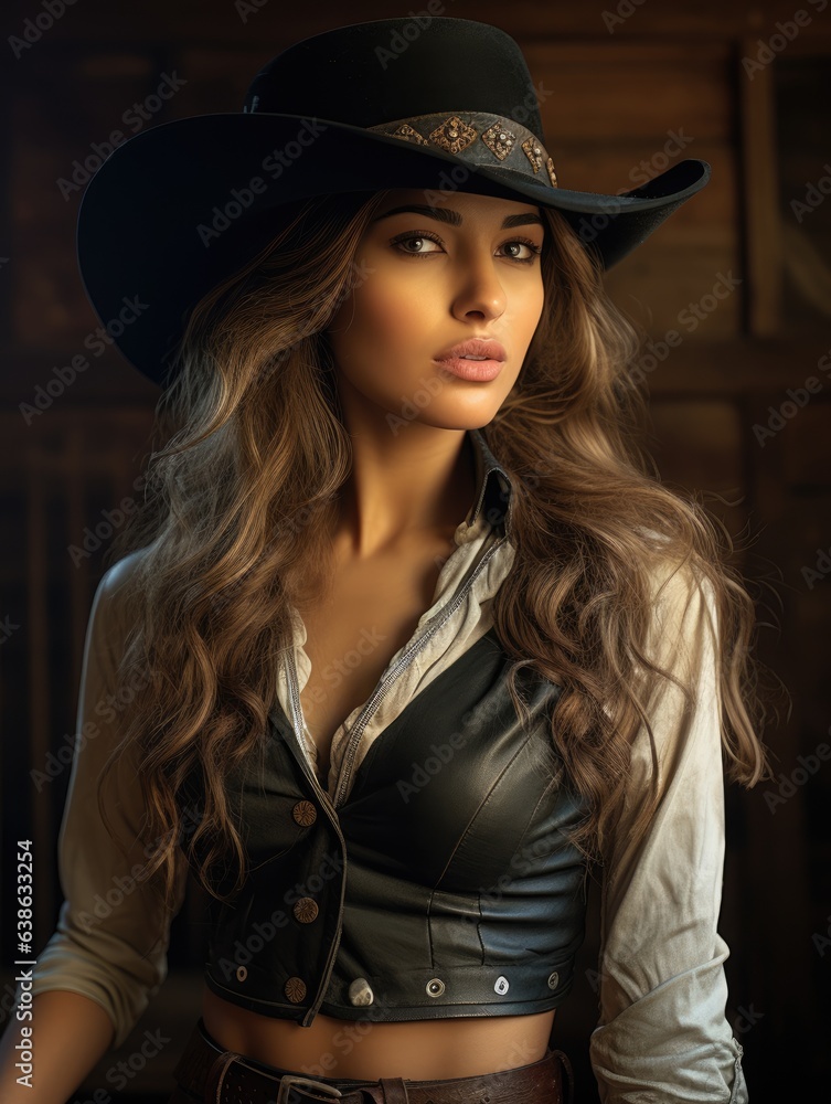 Cowgirl beautiful hot and sexy cowboy hat wild west
