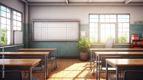 Empty school classroom, Education concept.