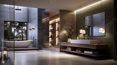 Luxury bathroom in modern home