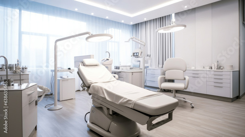 Dental center, Light interior of a modern dental clinic.