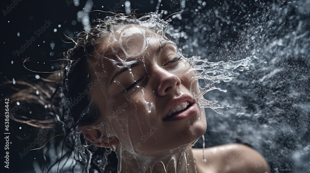 portrait of a woman in shower 