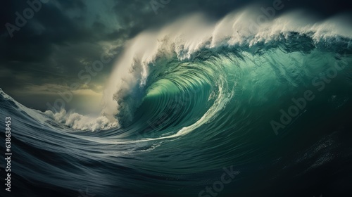 Gigant wave in the sea. AI generated. © Viktor