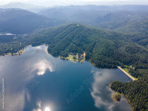 Aerial view of Shiroka polyana Reservoir, Bulgaria photo