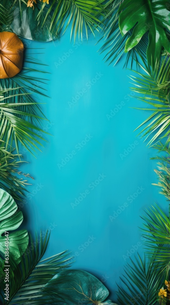 Tropical themed background in portrait mode with copy space - stock picture backdrop Tropical themed background in portrait mode with copy space - stock picture backdrop