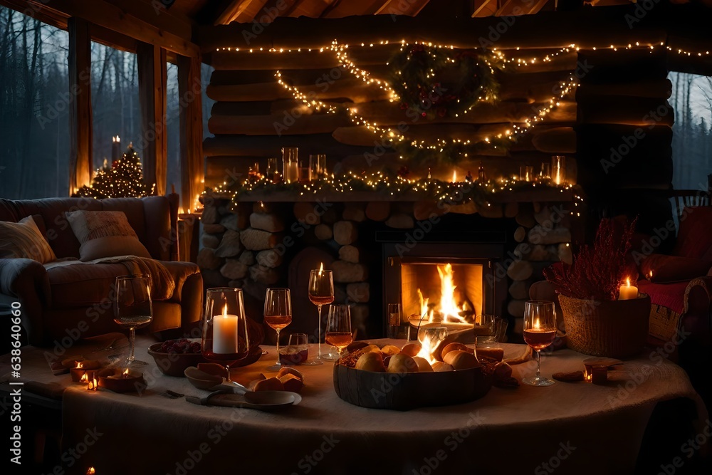 fireplace with decorations Generated Ai fireplace with decorations Generated Ai