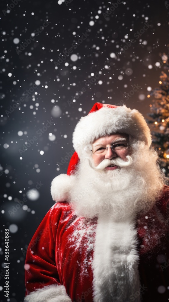 Santa Clause themed background in portrait mode with copy space - stock picture backdrop Santa Clause themed background in portrait mode with copy space - stock picture backdrop