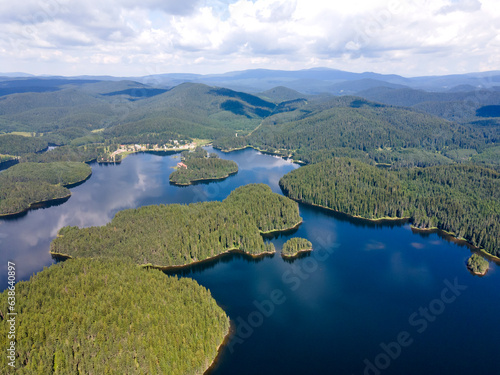 Aerial view of Shiroka polyana Reservoir, Bulgaria