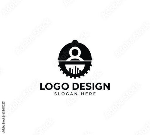 Civil engineer job search logo design Abstract design Employee logo job icon design on luxury background. Employe logo concept. job icon design with black background