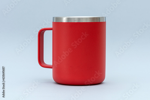 Stainless Steel Beer Mug on the gray background.