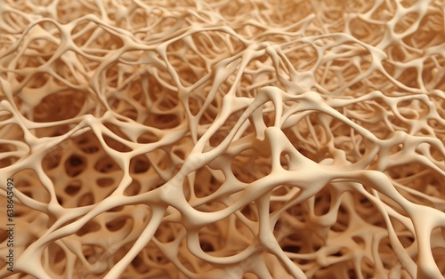 Bone tissue, generative ai macro view illustration porous texture of the bone