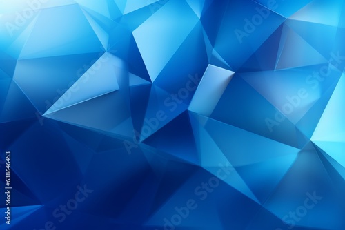 Background of a vibrant blue abstract background with overlapping triangular shapes