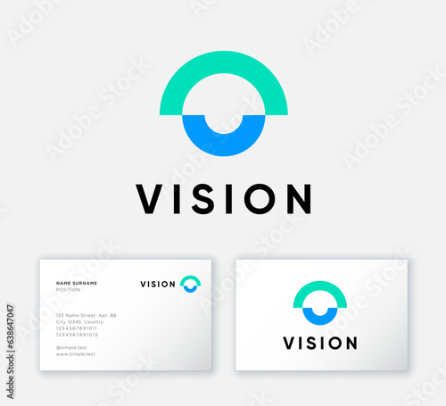 Vision logo.  Eyes clinic, ophthalmology emblem. Abstract  symbol as a eye. Business card.