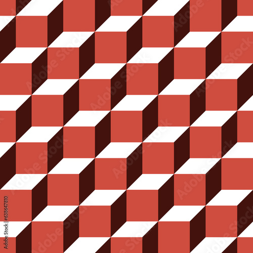 Seamless pattern with geometric motifs in three colors