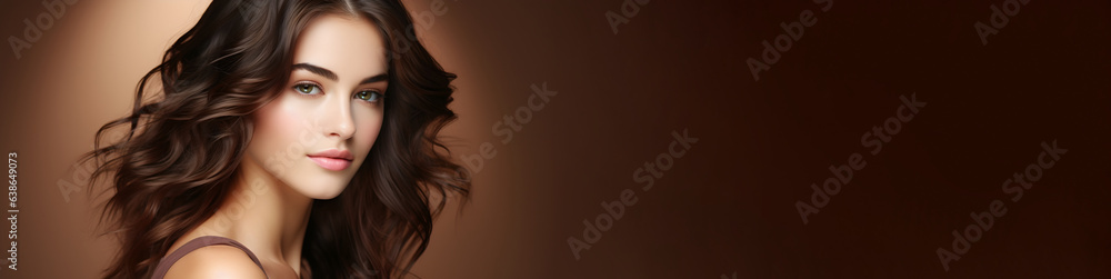 A young woman with beautiful hair, generative AI A young woman with beautiful hair, generative AI
