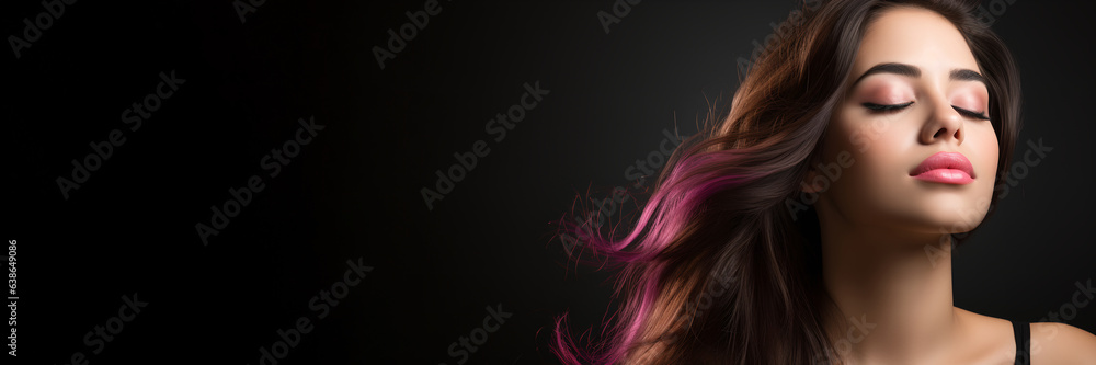 A young woman with beautiful hair, generative AI A young woman with beautiful hair, generative AI
