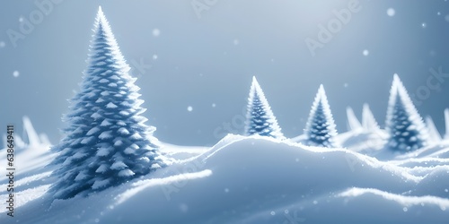 Winter forest covered in snow, generative ai © inspiretta