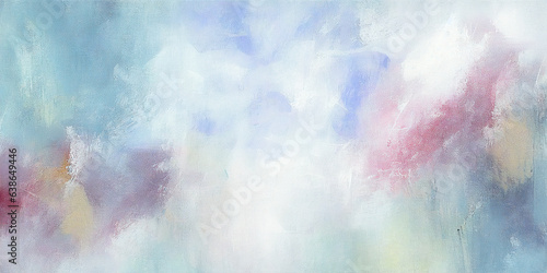 Blue purple abstract oil brush strokes texture painting. Colorful art grunge background for sky design. Multicolor bright pastel mix with stain, blot, daub on canvas drawing backdrop for mobile web