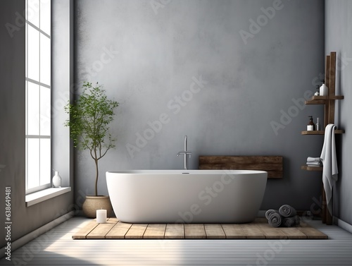 Bathroom minimalistic modern interior  generative ai