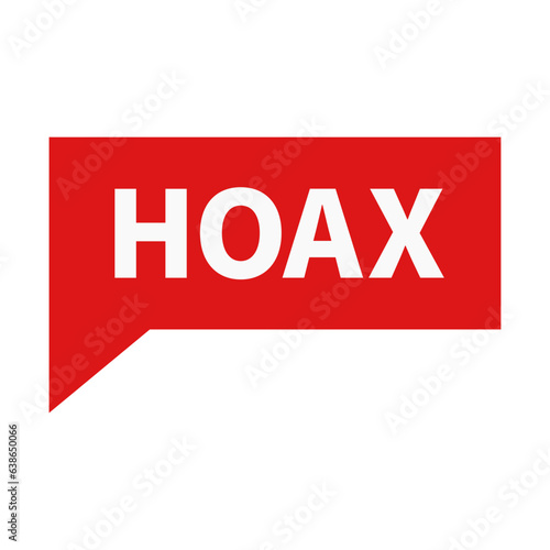 Hoax In Red Color Rectangle Shape For Fake News Information
