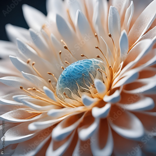white flower on blue