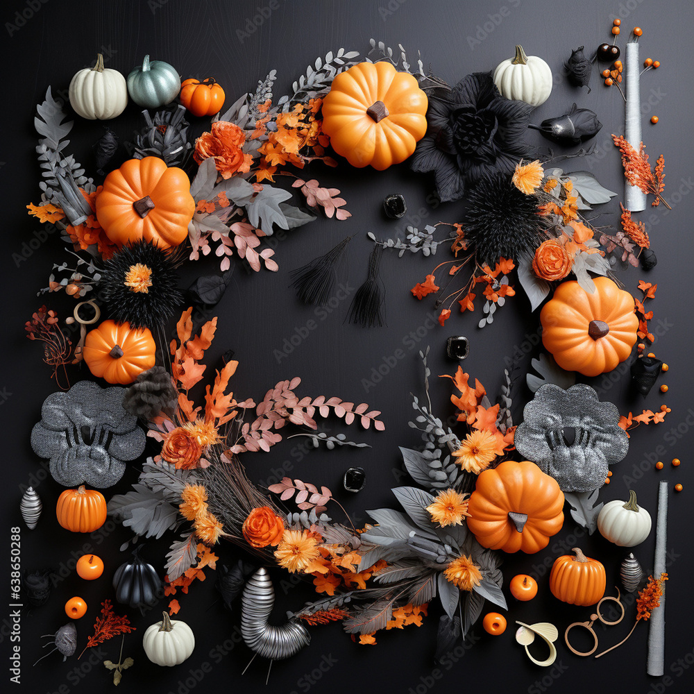 Halloween Wreath - Skulls & Pumpkins Halloween Wreath - Skulls & Pumpkins