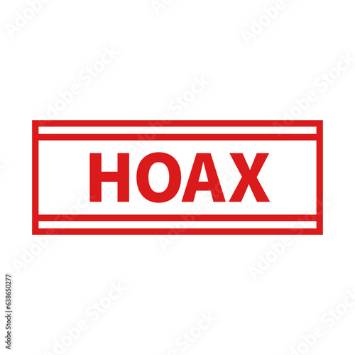 Hoax In Red Line Rectangle Shape For Fake Information
