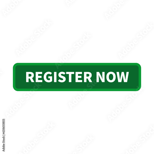 Register Now Button In Green Rectangle Shape For Account Membership Subscription
