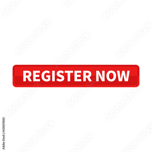 Register Now Button In Red Rectangle Shape For Account Membership Subscription
